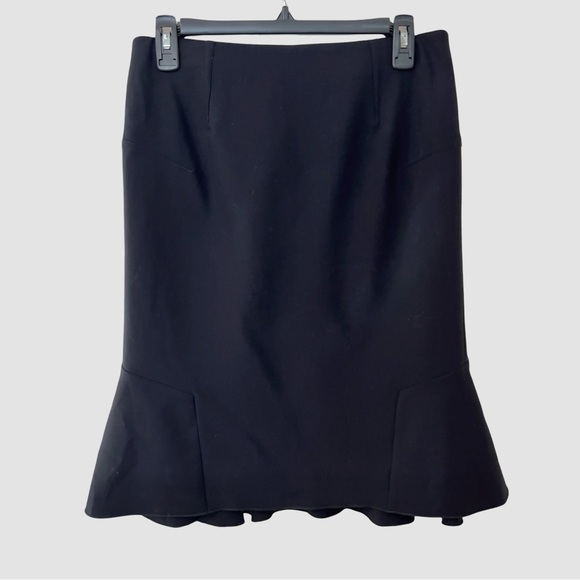 René Lezard Black High Waist Knee Length Skirt EU36 ($400) - Picture 1 of 5